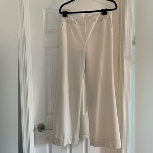 Ivory lined, wide leg Pants